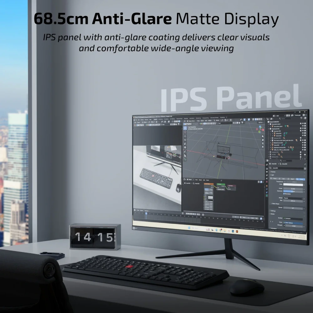 Iball LED Monitor 27" FHD IPS 144 Hz with HDMI | DP (Bird i270) Black view 4